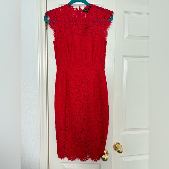 Rachel Zoe Red Elegant Lace Dress Size 2 - Picture 1 of 8